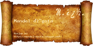Mendel Ágota névjegykártya