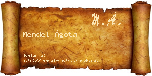 Mendel Ágota névjegykártya