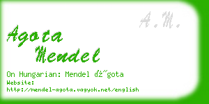 agota mendel business card